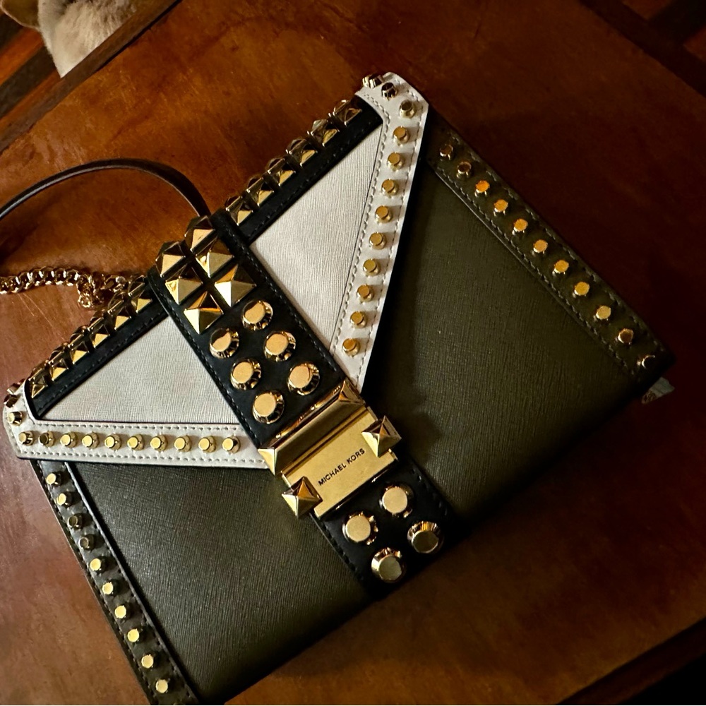 Michael Kors Whitney Studded Saffiano Leather Purse